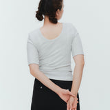 肩パット付きラメハーフスリーブTee