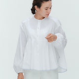 バイカラーギャザーブラウス