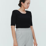 肩パット付きハーフスリーブTee