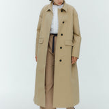 フーデッドシングルロングコート