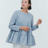 フラワージャガードティアードブラウス