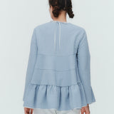 フラワージャガードティアードブラウス