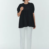 Aラインパフスリーブニット