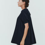 Aラインパフスリーブニット