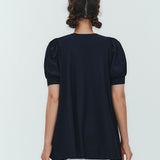 Aラインパフスリーブニット