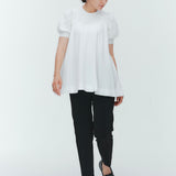 Aラインパフスリーブニット