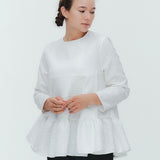 フラワージャガードティアードブラウス