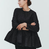 フラワージャガードティアードブラウス