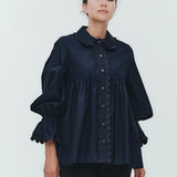 スカラップトリムブラウス