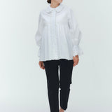 スカラップトリムブラウス