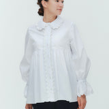 スカラップトリムブラウス