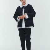 スカラップトリムブラウス