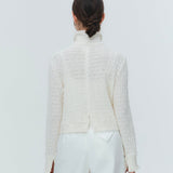 シャーリングフラワーカーディガン