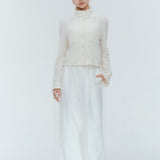 シャーリングフラワーカーディガン