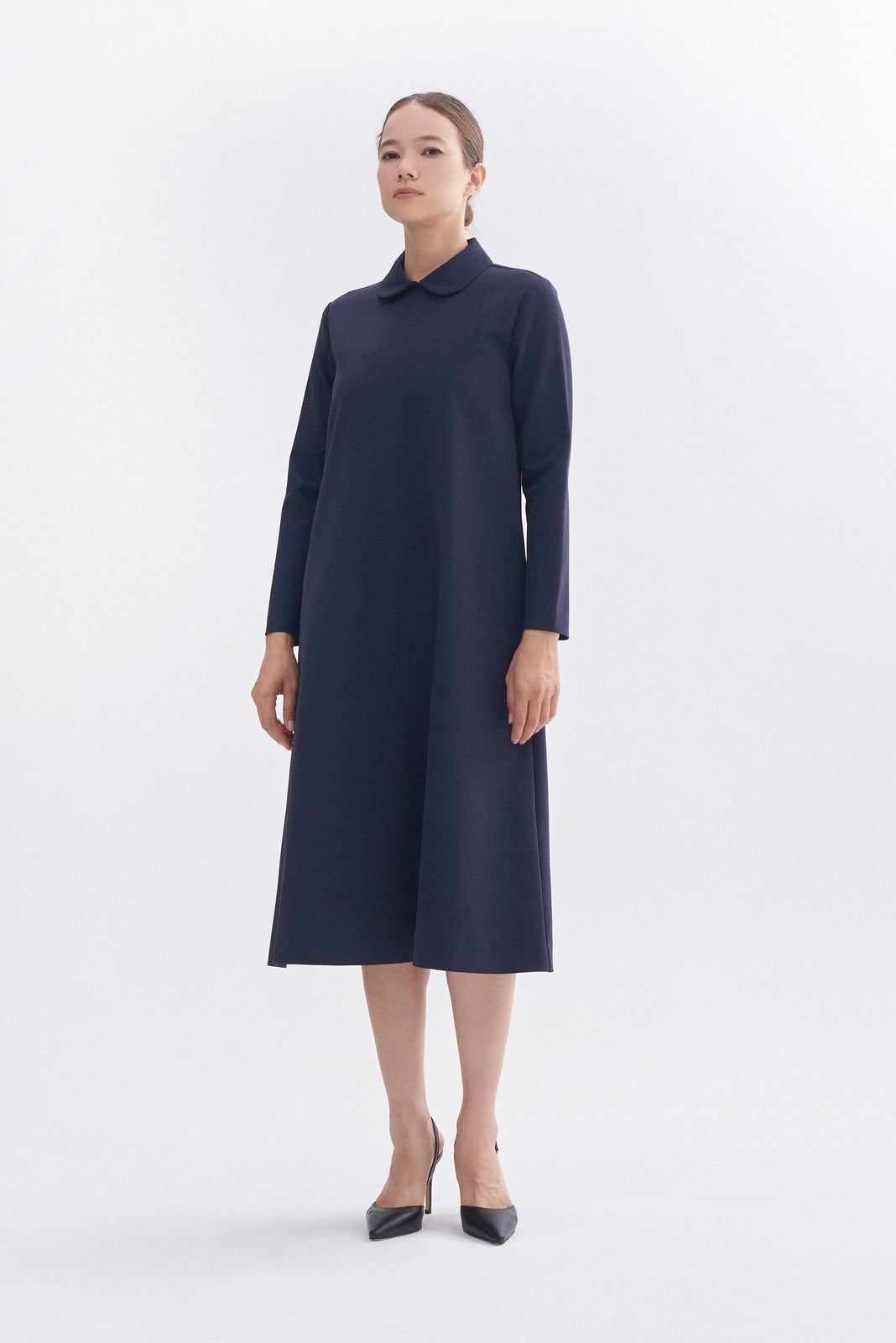 ラウンドカラードレスワンピース