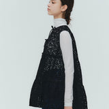 フロッキーレースティアードジレ