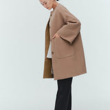 ウールノーカラーコート