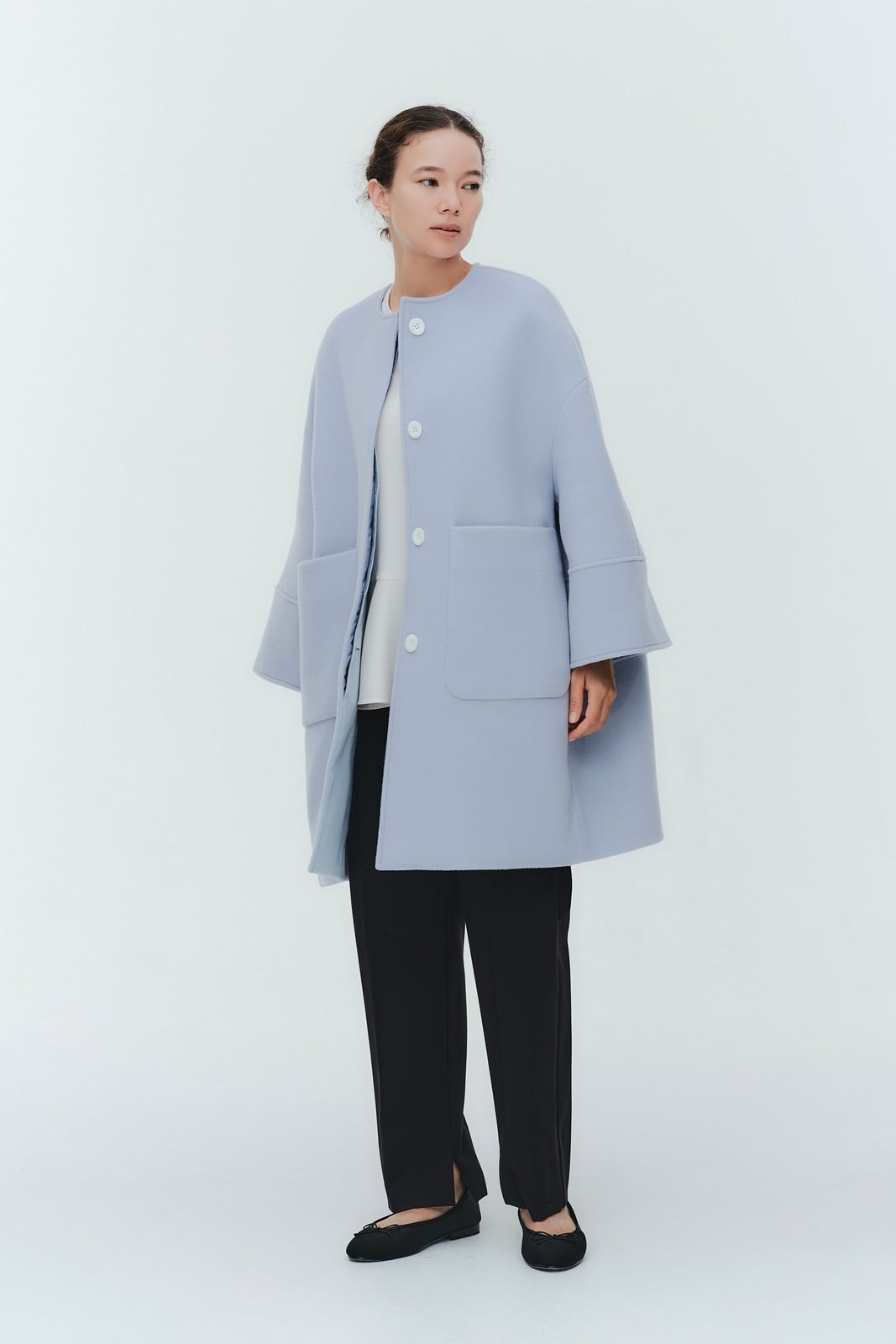 ウールノーカラーコート