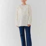 フクレ刺繍シンプルブラウス