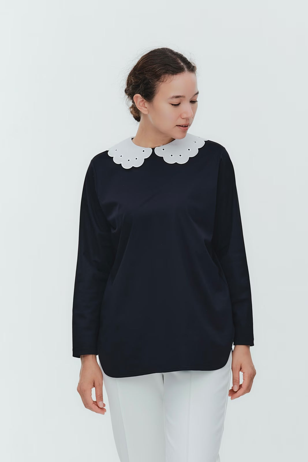 新品 yori UVカットダブルフリルチュニック ネイビー yori – yori shirocon 新品 yori UVカットダブルフリルチュニック ネイビー yori – yori shirocon