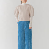 バックツイストウールトップス