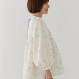 フクレ刺繍ギャザーブラウス
