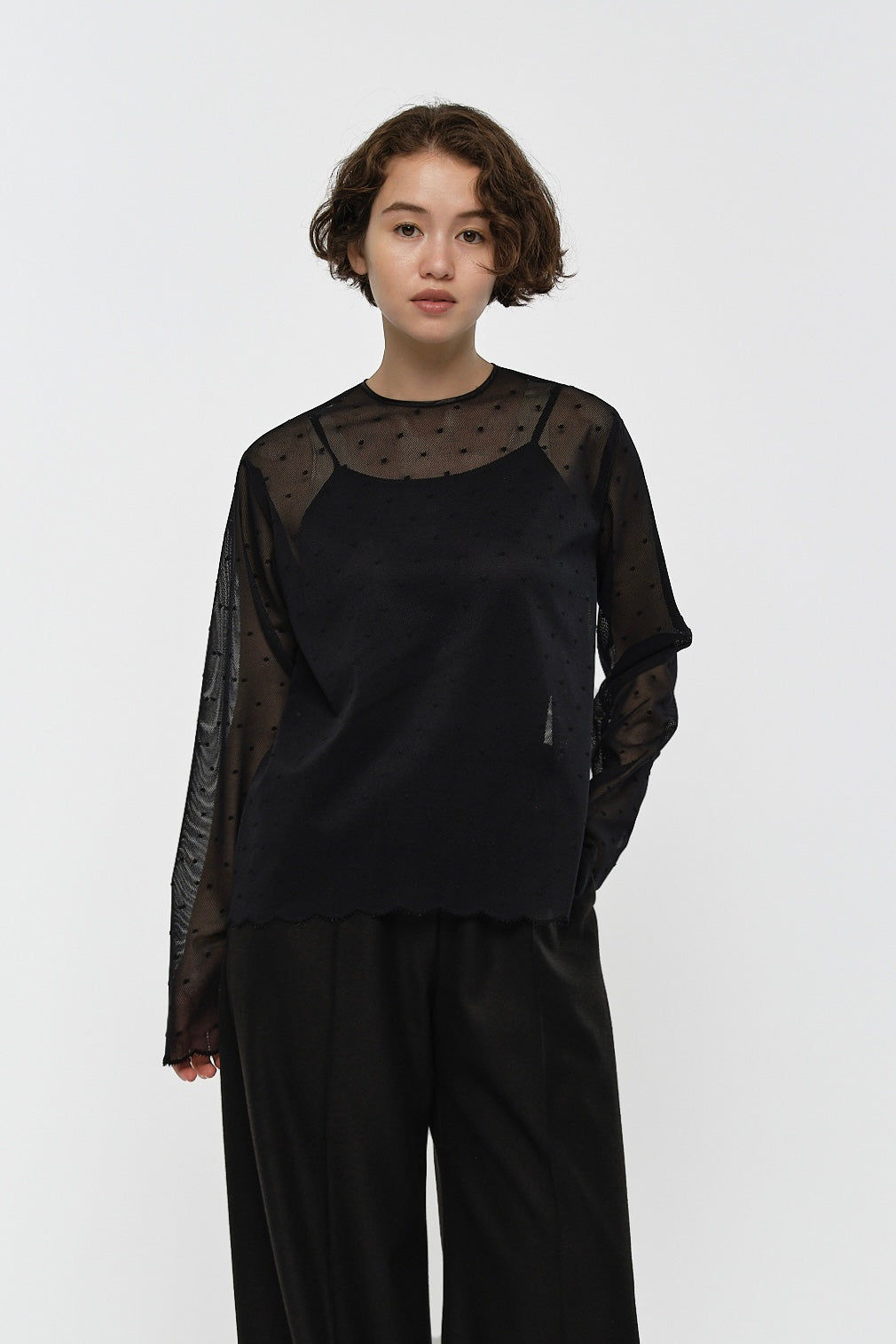 メッシュドットレースTee