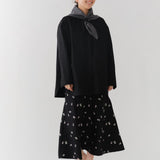 フクレ刺繍フレアスカート