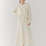 フクレ刺繍フレアスカート