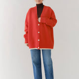 圧縮ニットレイヤードカーディガン