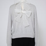 バックドットリボンニット