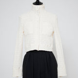 シャーリングフラワーカーディガン