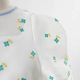 ラメクローバーパフブラウス