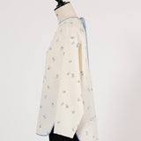 フクレ刺繍シンプルブラウス