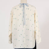 フクレ刺繍シンプルブラウス