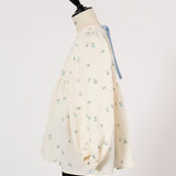 フクレ刺繍ギャザーブラウス