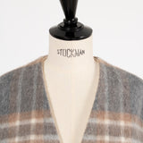 チェックモヘアシャギーコート