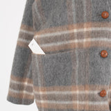 チェックモヘアシャギーコート