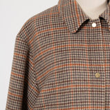 ウールチェックロングコート