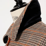 ウールチェックロングコート