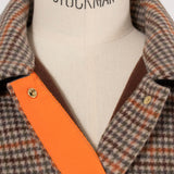 ウールチェックロングコート