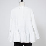 フラワージャガードティアードブラウス