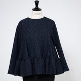 フラワージャガードティアードブラウス