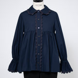 スカラップトリムブラウス