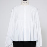 バイカラーギャザーブラウス