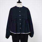 バイカラーギャザーブラウス