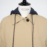 フーデッドシングルロングコート