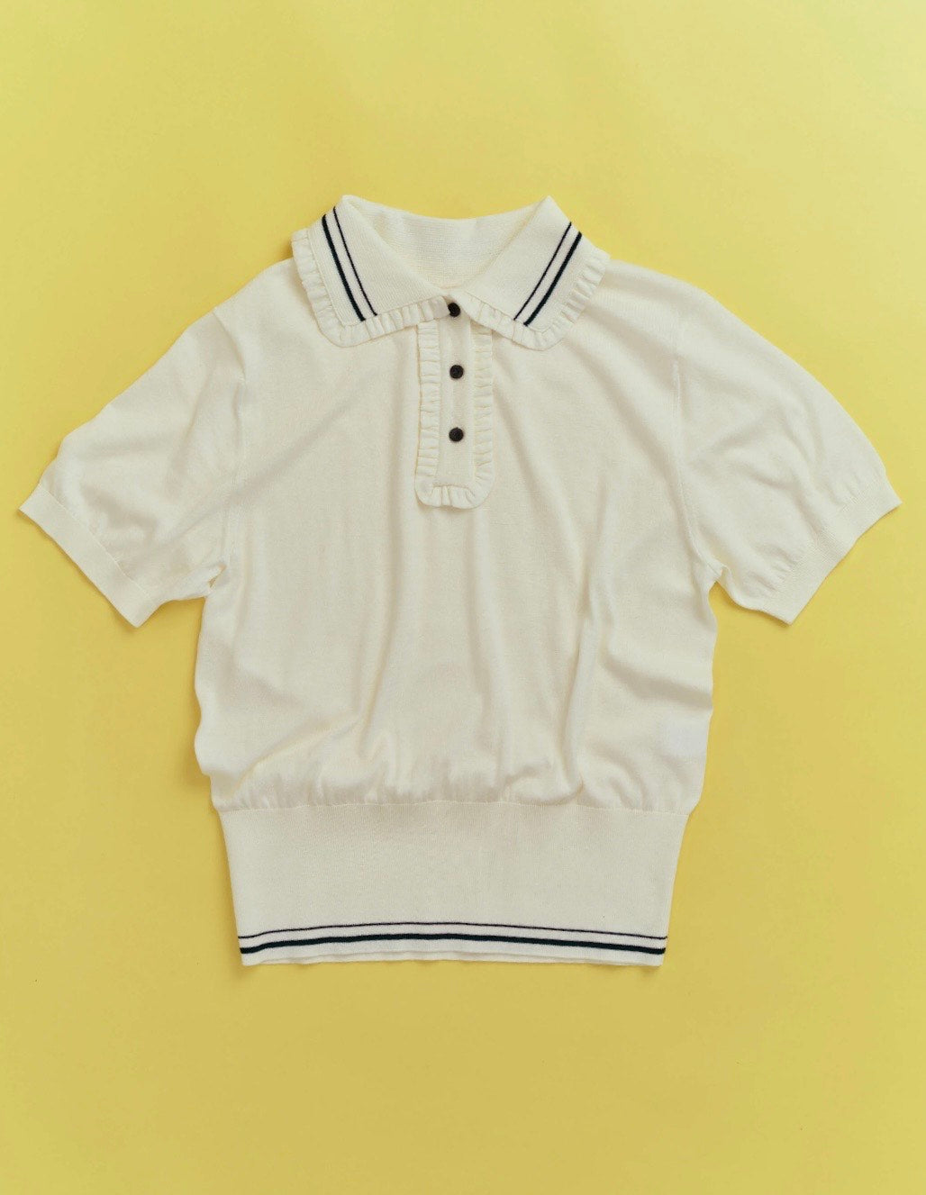 mini frill polo knit