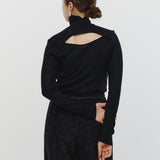 バックオープンタートルカットソー