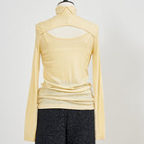 バックオープンタートルカットソー